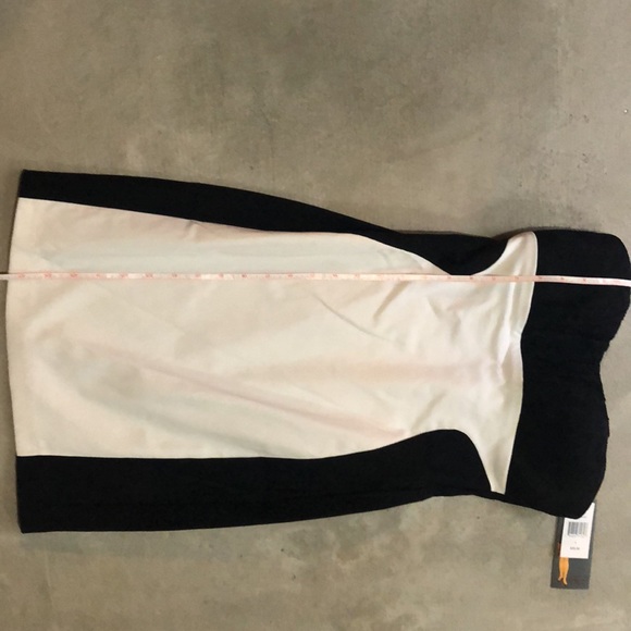 Black and White Tight Strapless Cocktail Dress - Picture 5 of 10